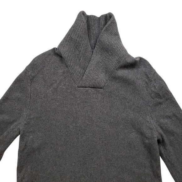 Banana Republic Gifting Popove Wool Sweater Mens Medium Gray Shawl Neck - Picture 2 of 10